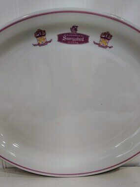 Vintage Ceramic Oval Platter, 1960's, Sir George's Smorgasbord House